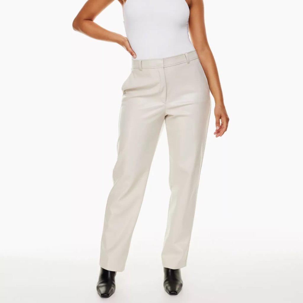 Aritzia Babaton Birch Command High Waisted Vegan Leather Tapered Pants 10